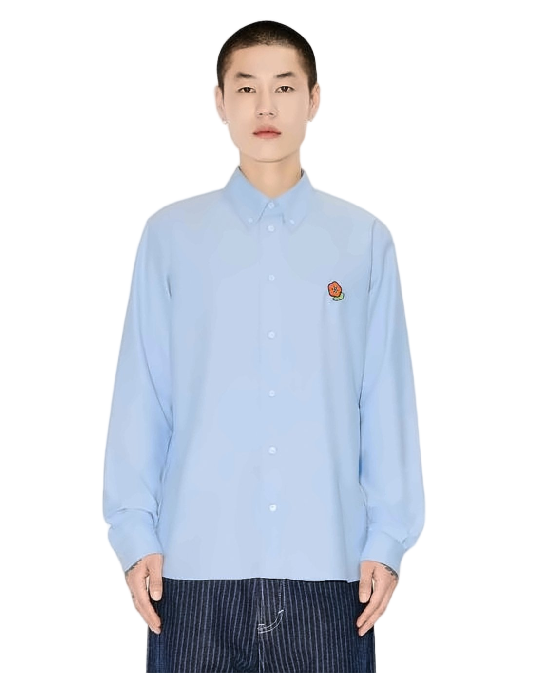 Light Blue Long-Sleeve Button-Down Shirt