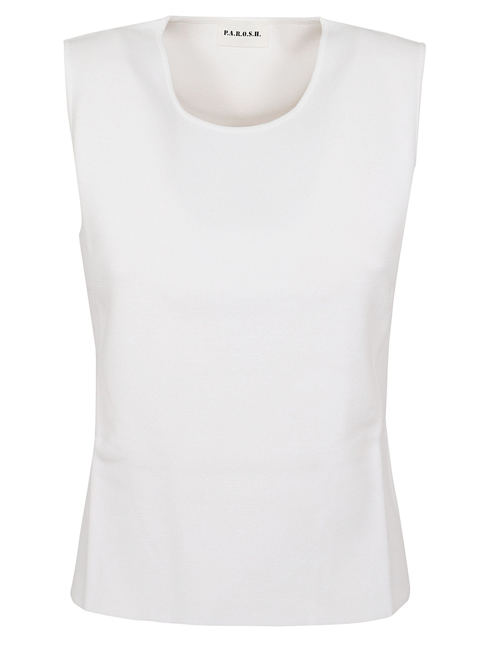 Sleeveless Knit Top with Crew Neck