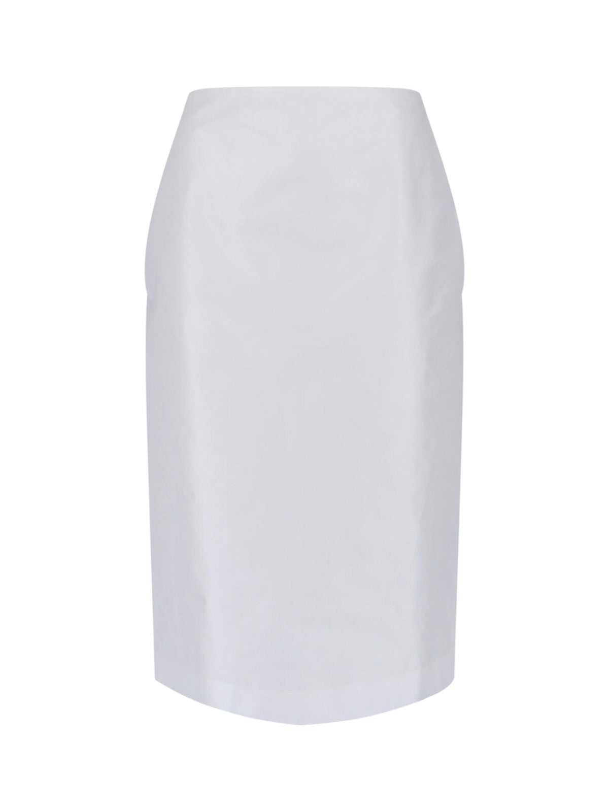 White Midi Mid-Rise Tailored Skirt