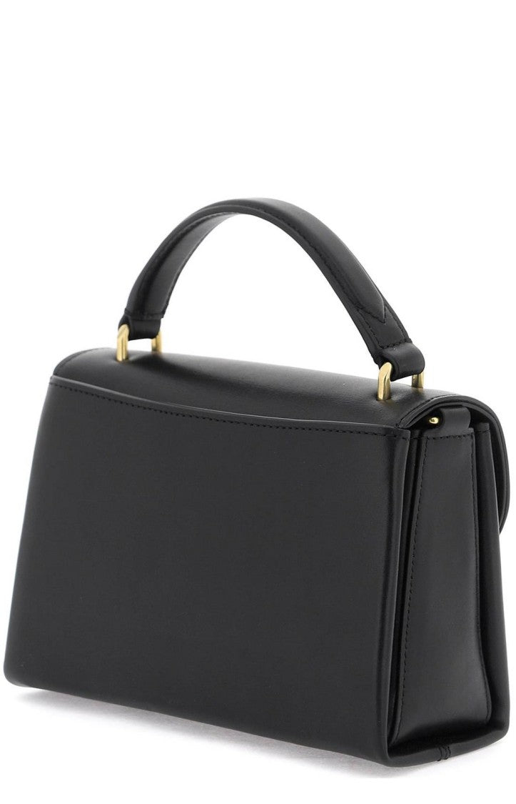 Rectangular Black Leather Tote Bag