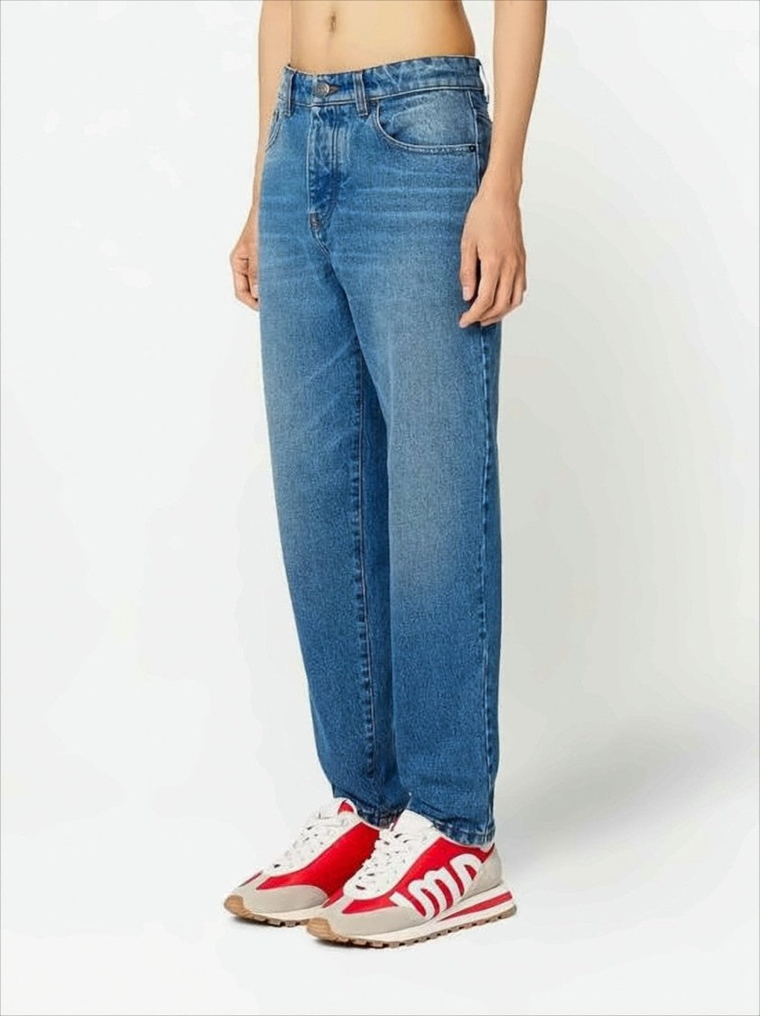 Classic Straight-Leg Denim Pants with Subtle Fading