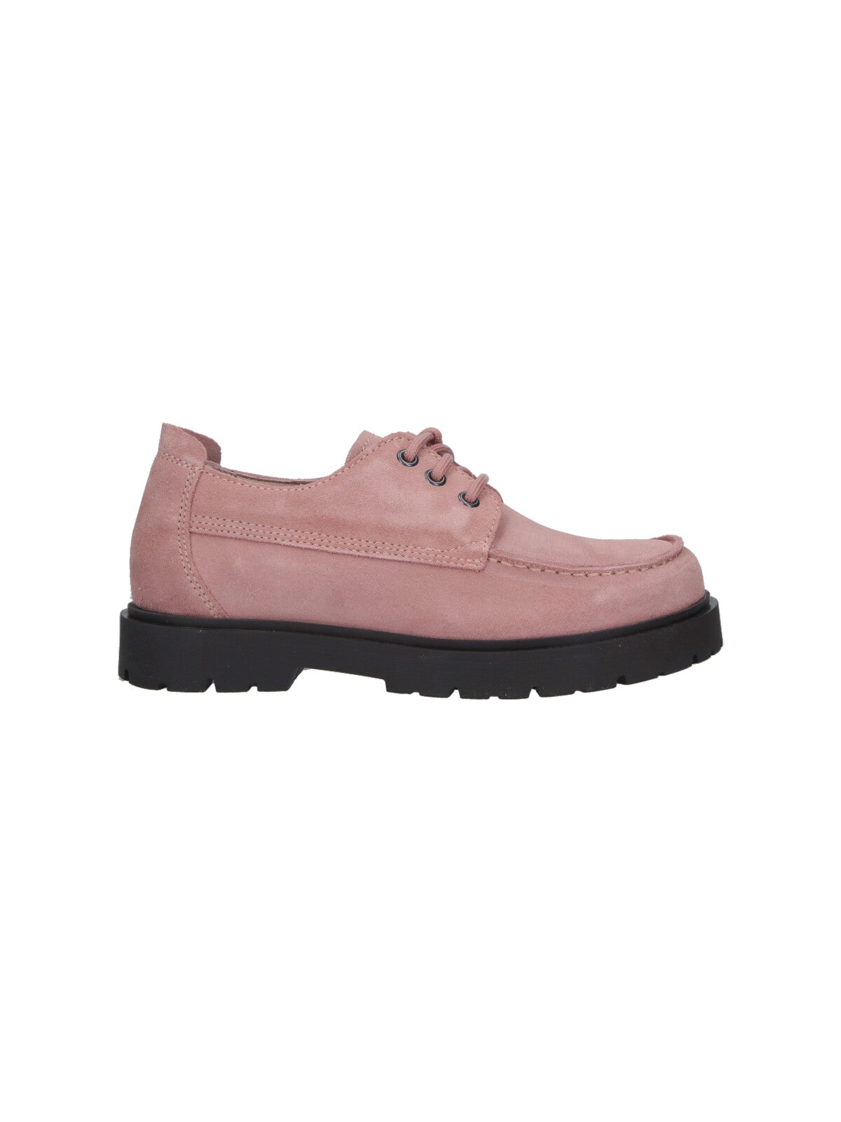 Soft Pink Highwood Lace Suede Shoes