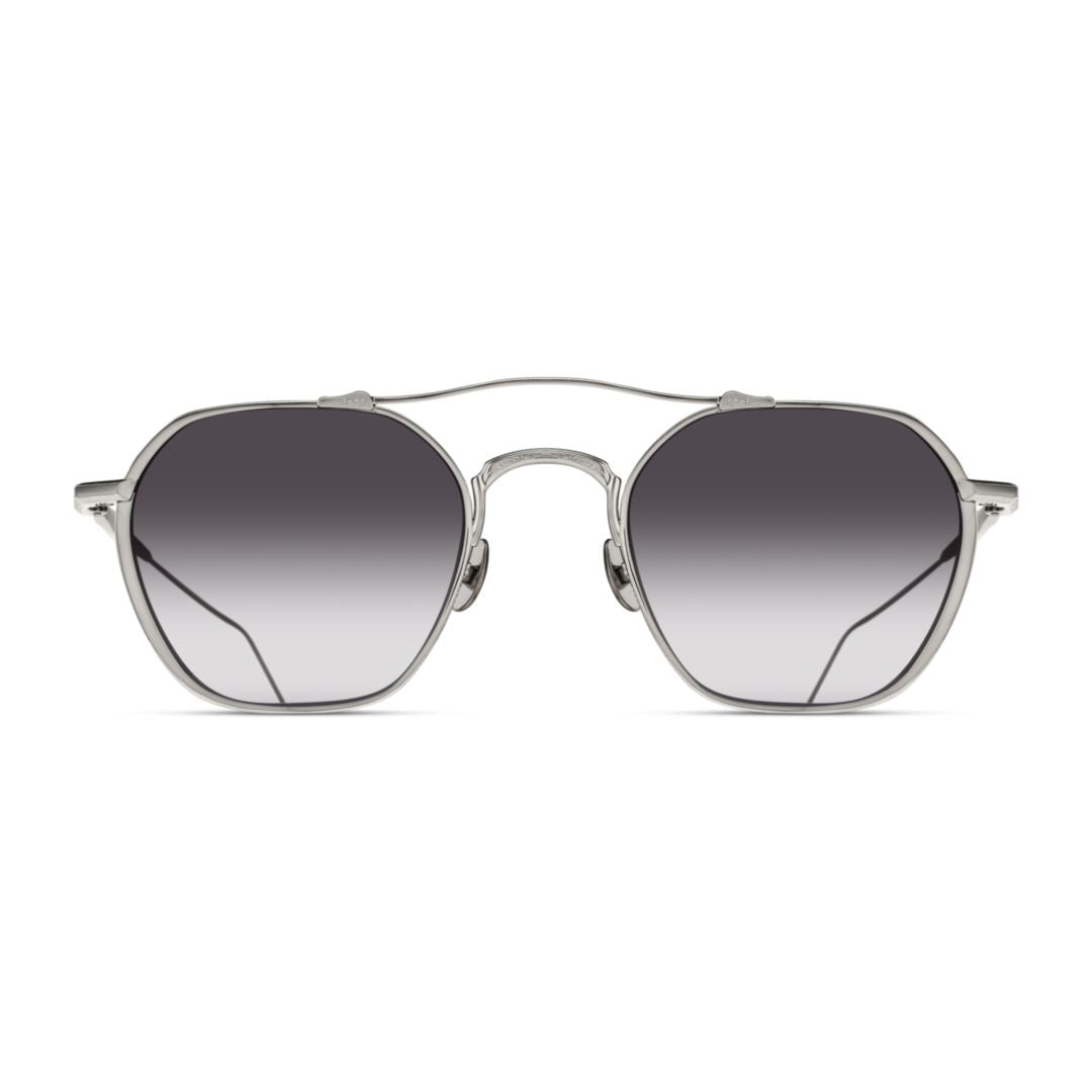 M3145.Sg Geometric Silver-Tint Sunglasses with Double-Bar Bridge Design
