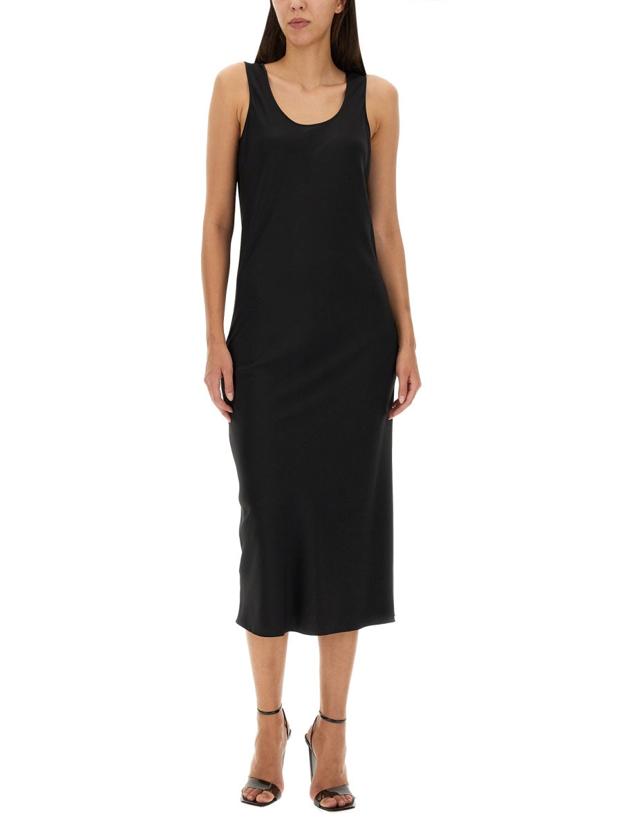 Sleeveless Midi Dress In Luxurious Silk Blend
