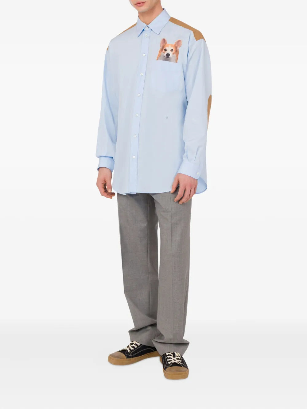 White Tailored Fit Shirt With Button-Down Front