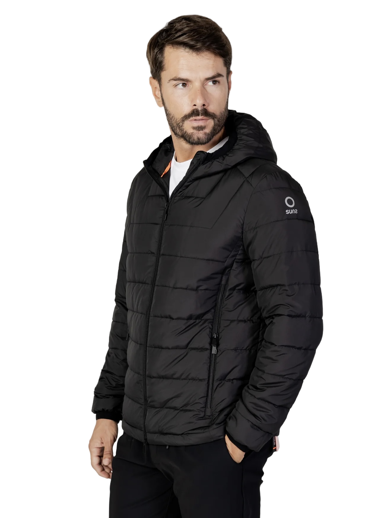 Quilted Down Jacket with Adjustable Hood
