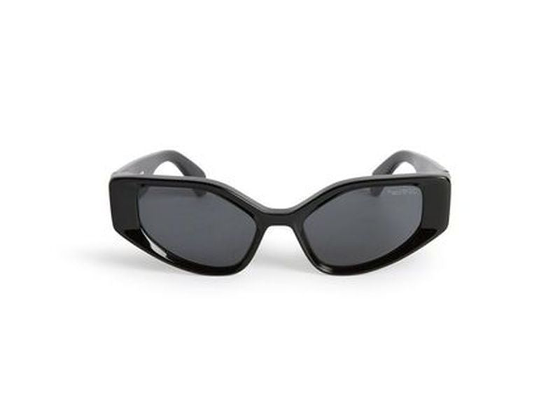 Oeri063 Memphis Oversized Black Acetate Cat-Eye Sunglasses