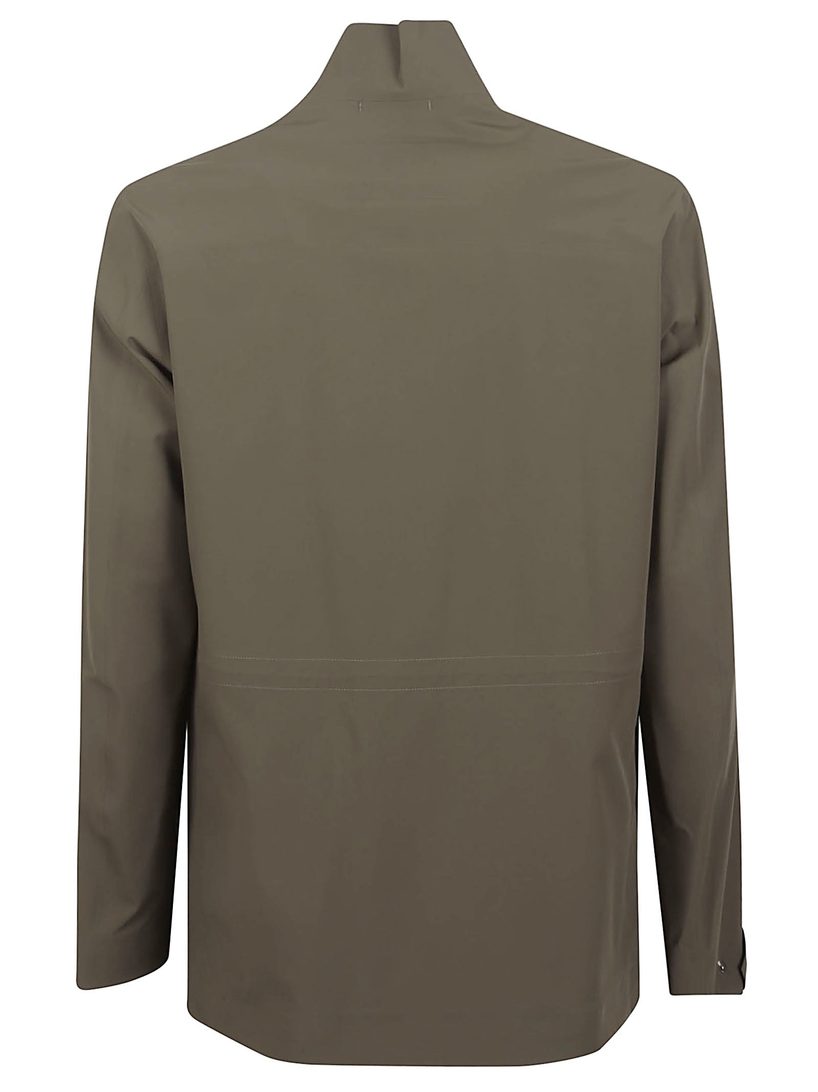 Front-Zip Casual Jacket with Flap Pockets and High Collar