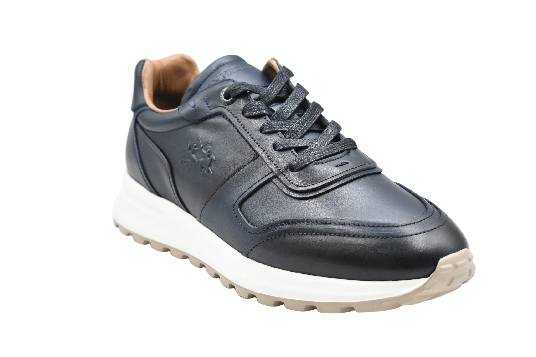 Blue Low-Top Sneakers With Padded Collar