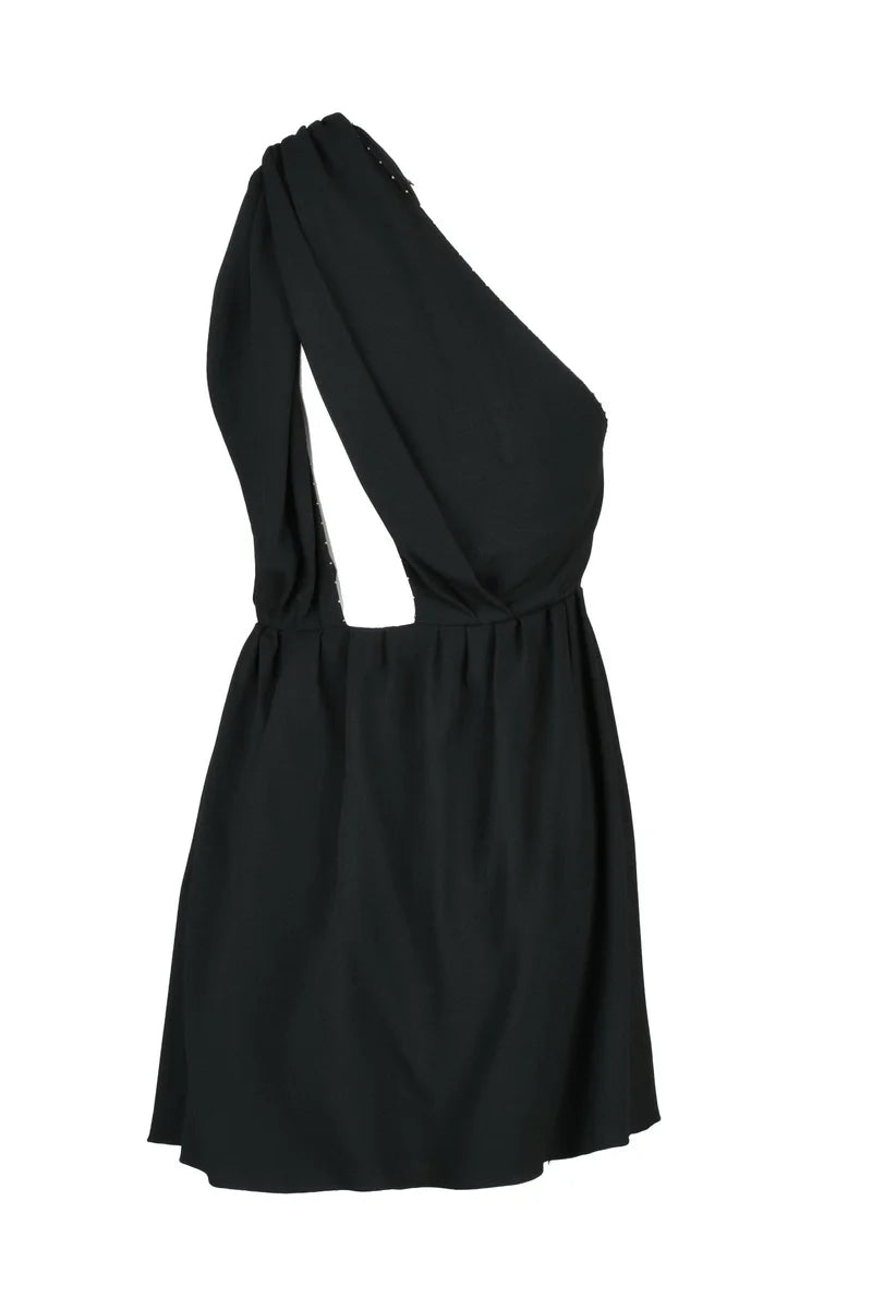 Women's One-Shoulder Dress - Black