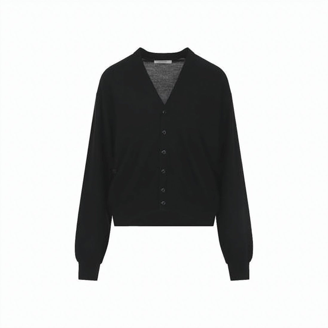 V-Neck Button-Down Cardigan With Ribbed Details