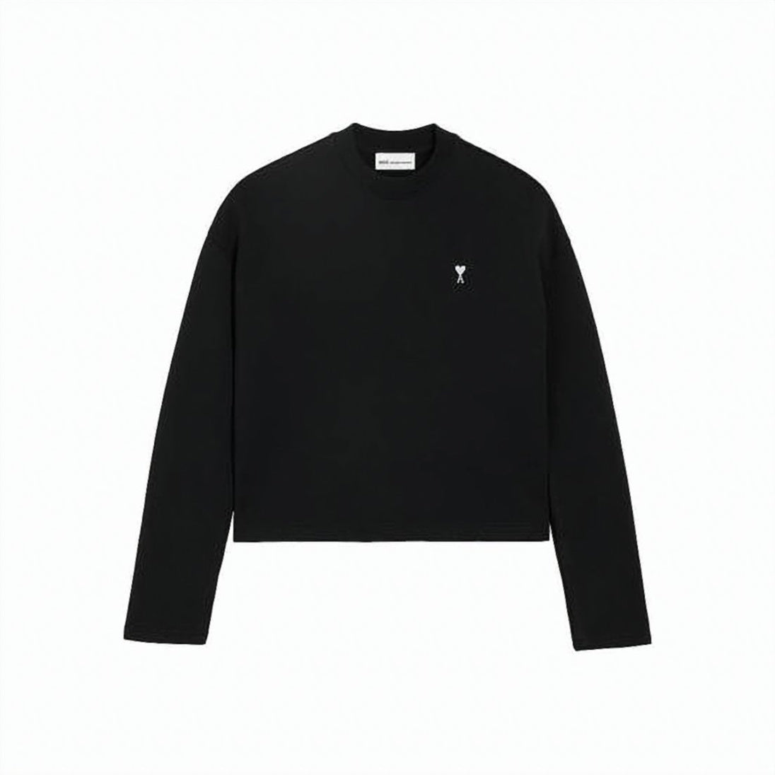 Long-Sleeve Cotton Top With Subtle Embroidery