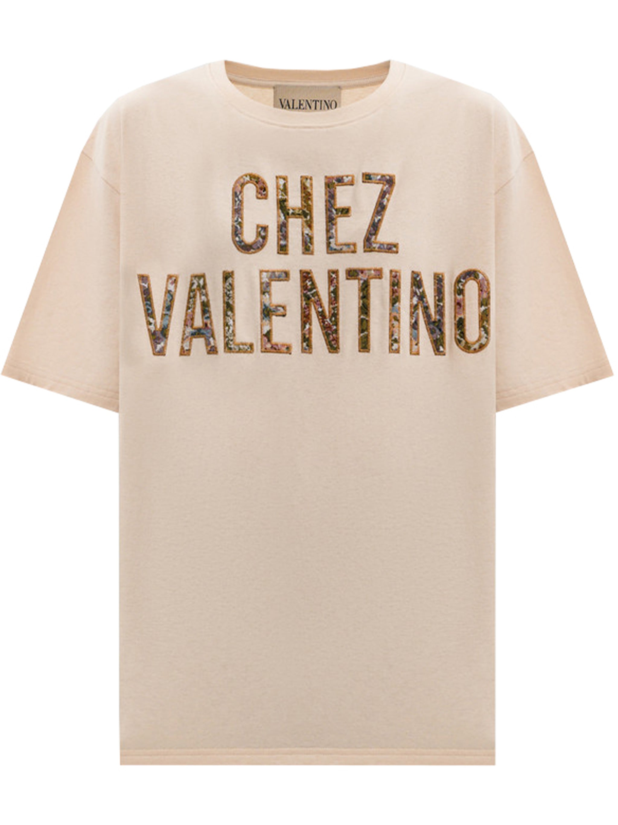 Neutral Relaxed-Fit Textured Lettering T-shirt