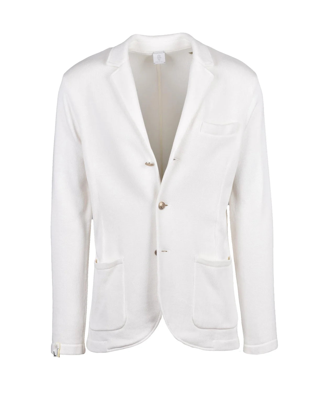 White Knitted Cotton Blazer Jacket