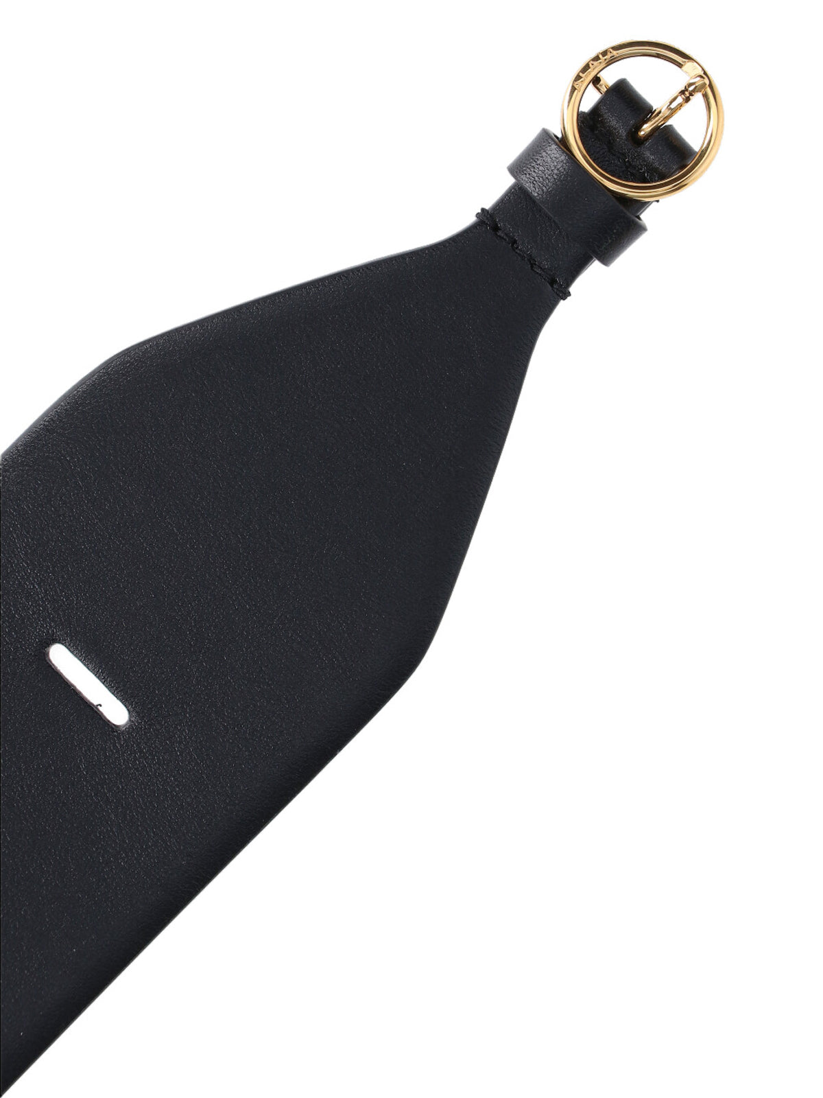 Black Wide Double Calf Leather Belt