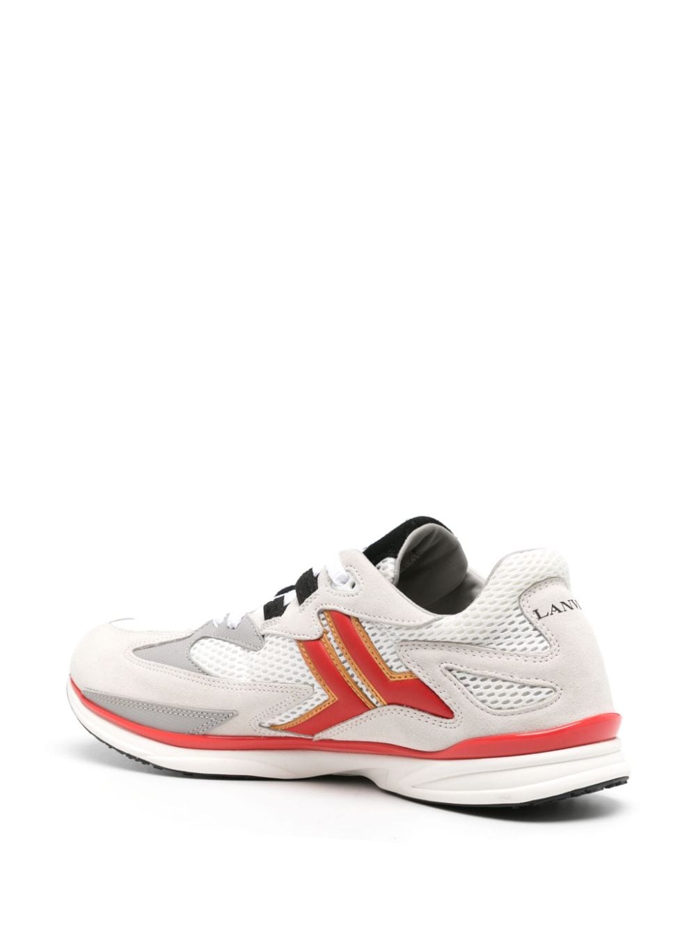 Low-Top Sneakers with Multicolor Side Stripe in Calf Suede