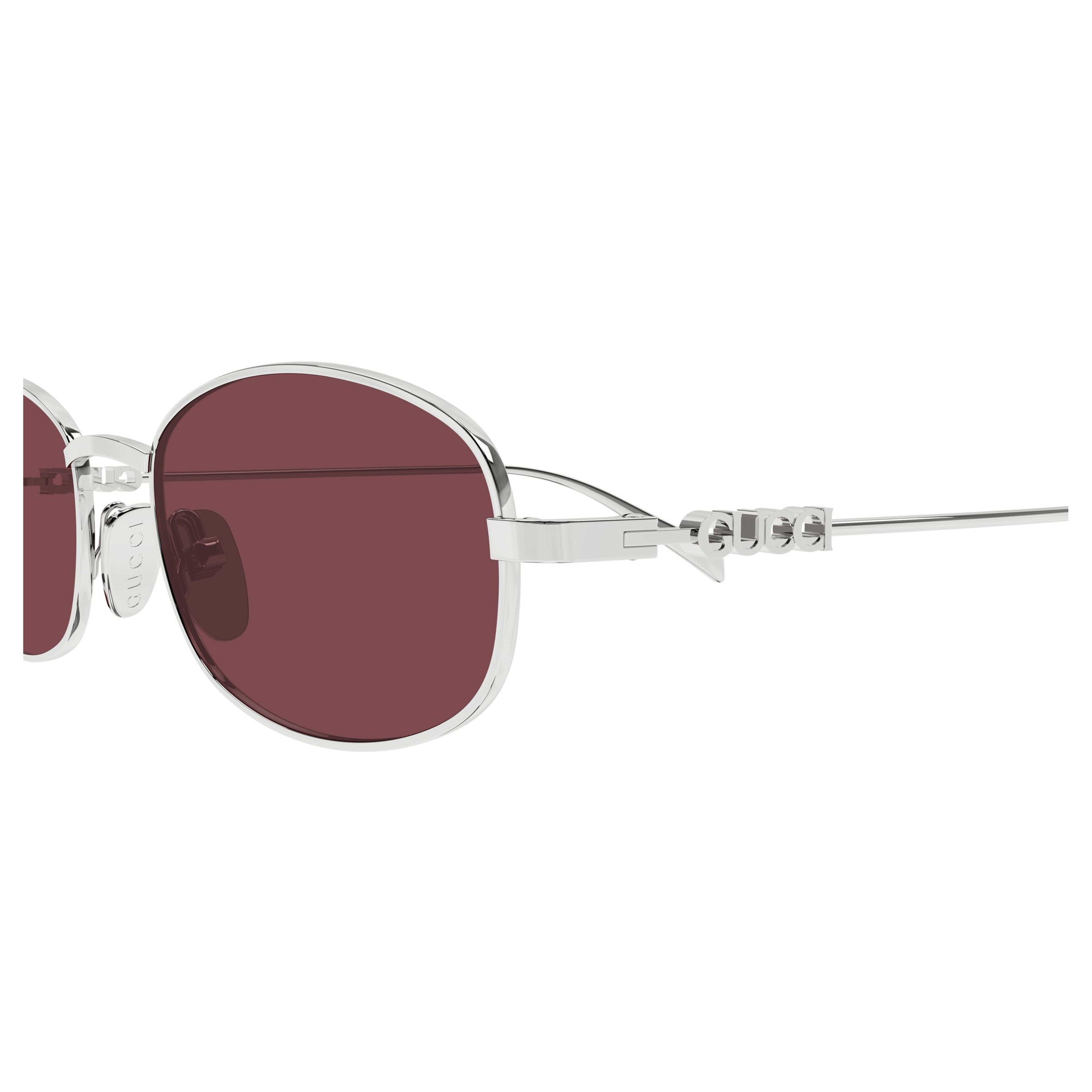 Gg1940s Polished Silver Oval-Shaped Sunglasses