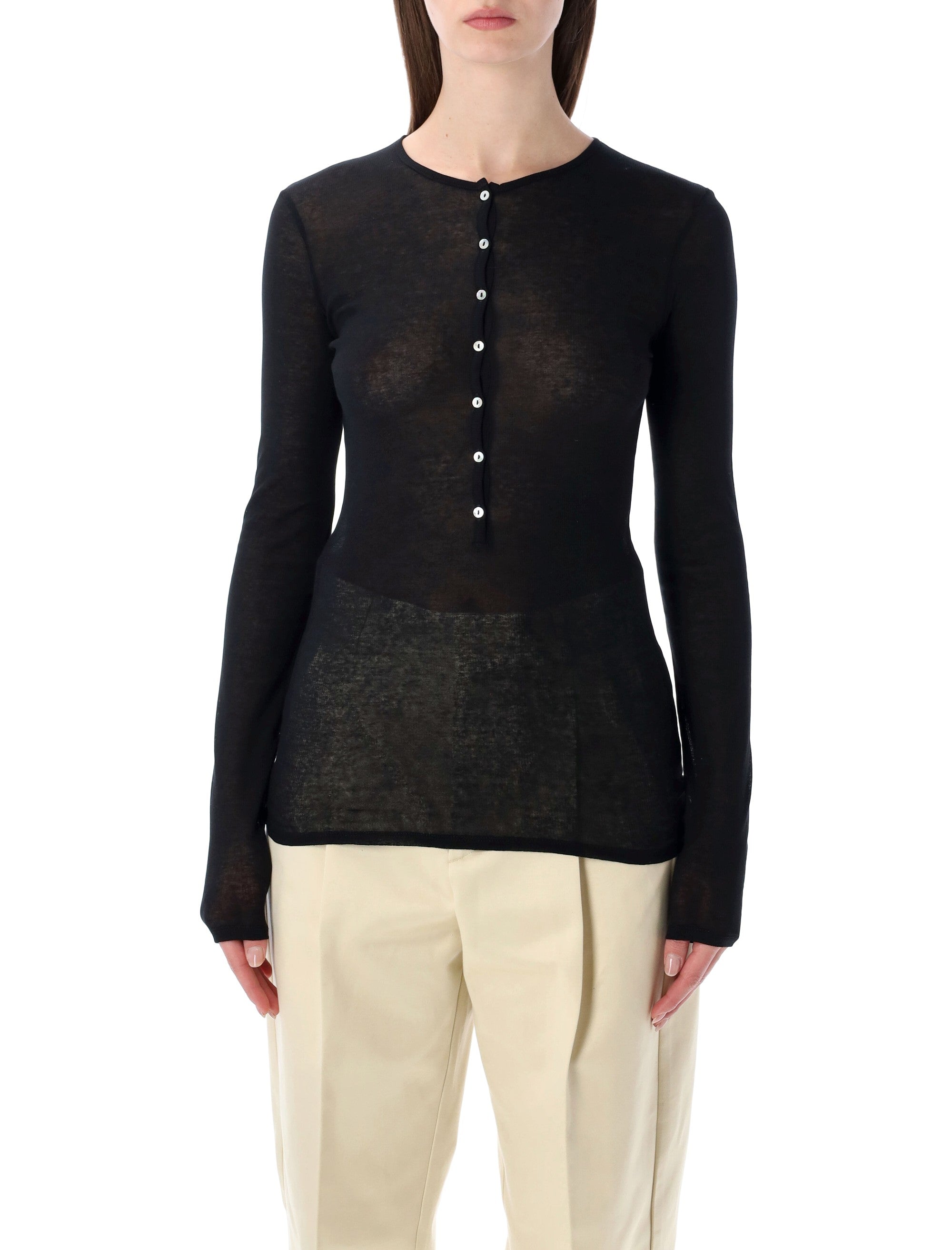 Isabella Long-Sleeve Sheer Cotton Top