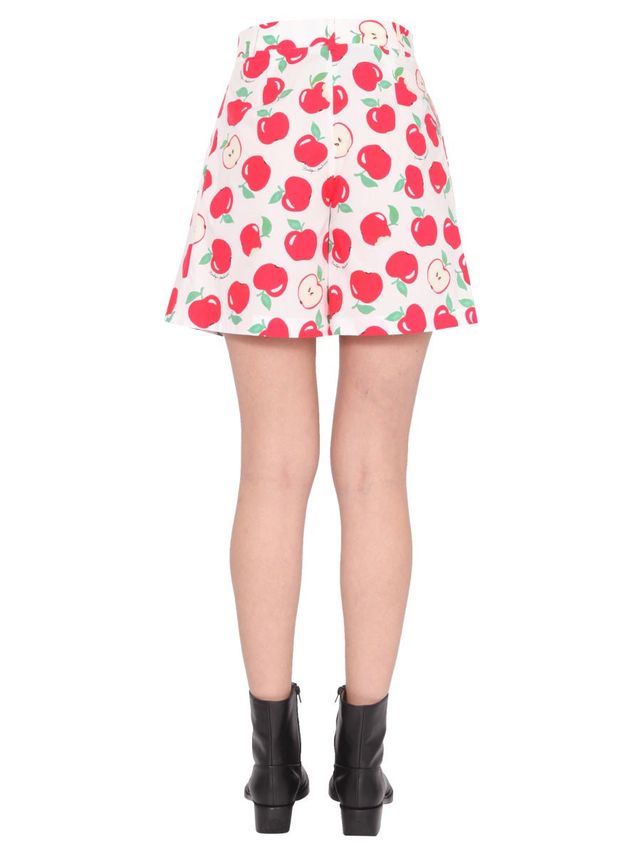 High-Waisted Cotton Poplin Shorts