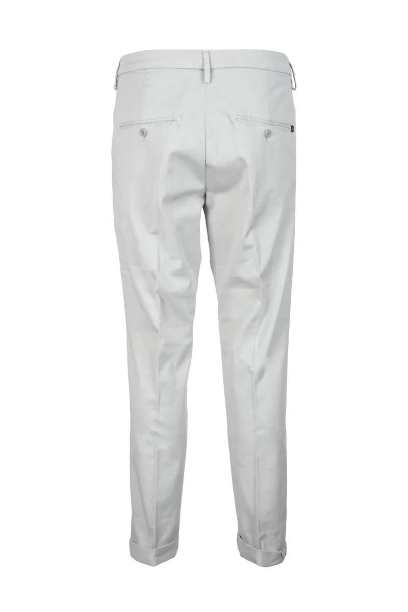 Stone Slim Fit Trousers with Cuffed Hems