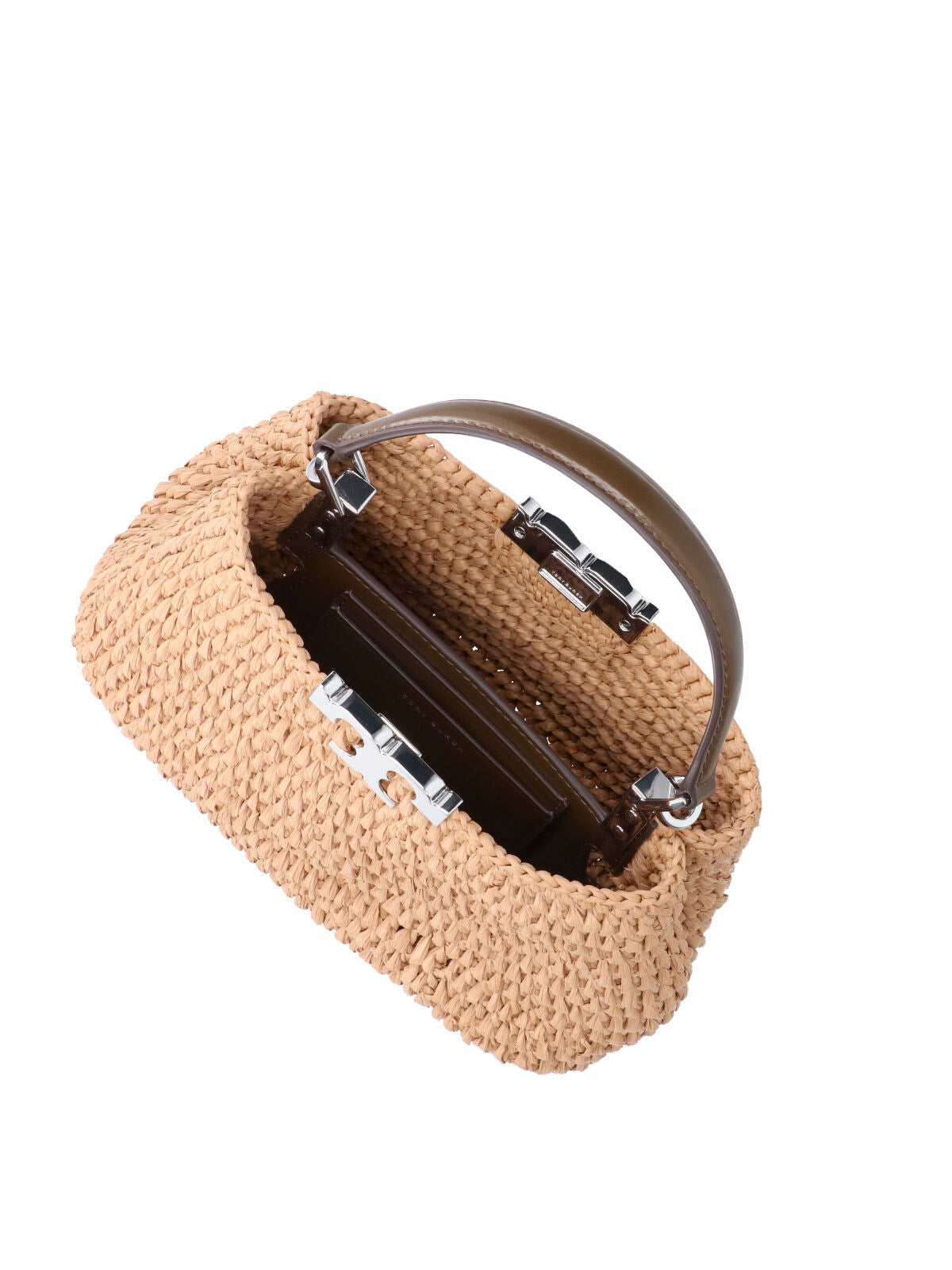 Beige Eleanor Mini Raffia Bag