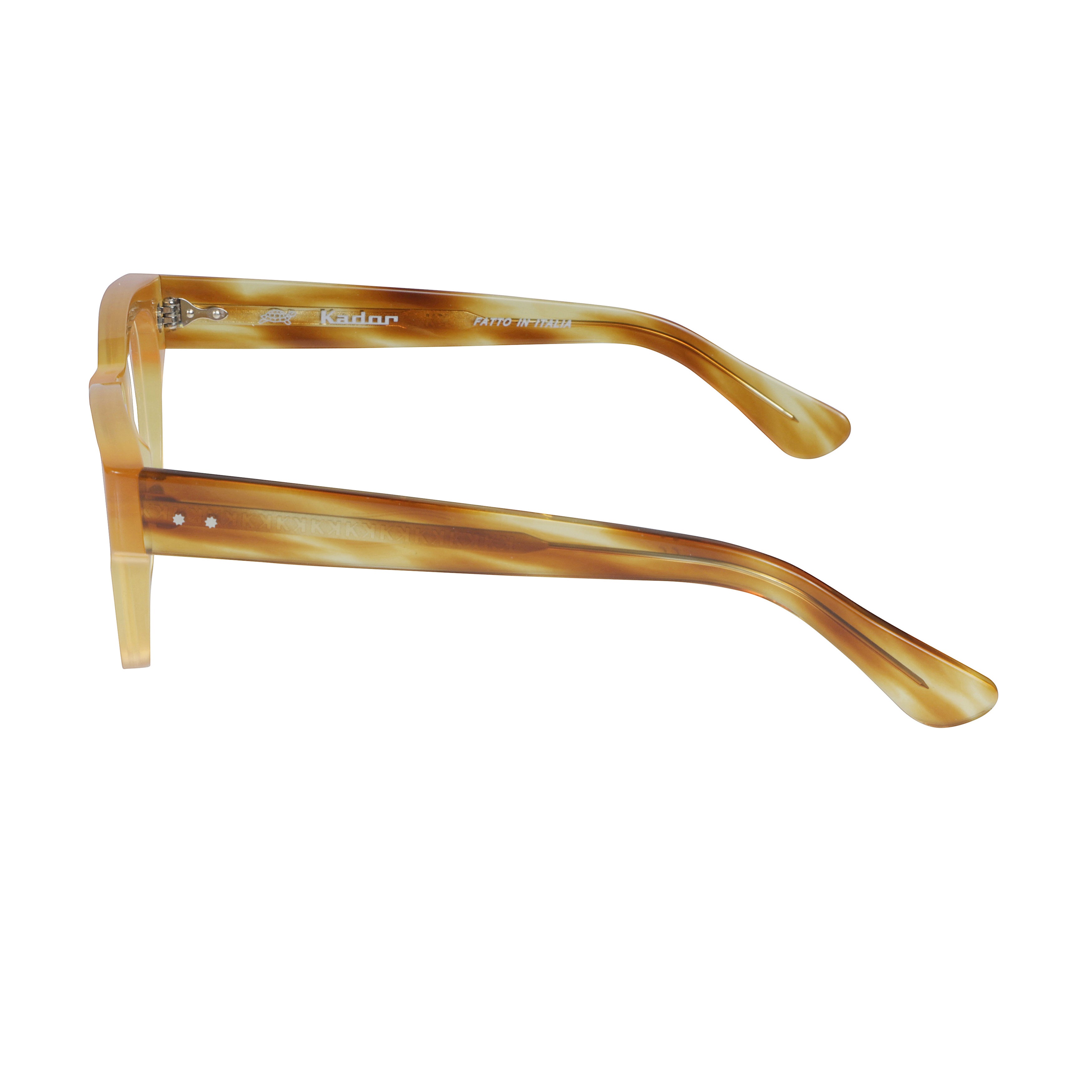 Timeless/N 1962 Translucent Amber Rectangular Sunglasses with Tortoiseshell Temples