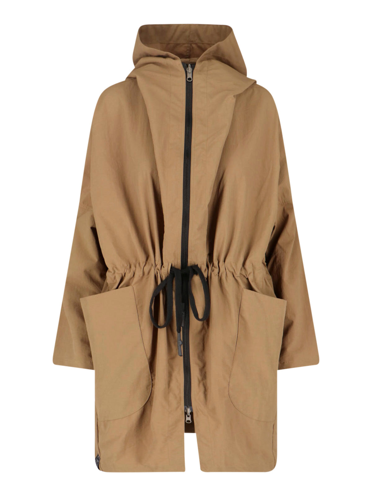 Brown No-Rain Water-Repellent Hooded Parka
