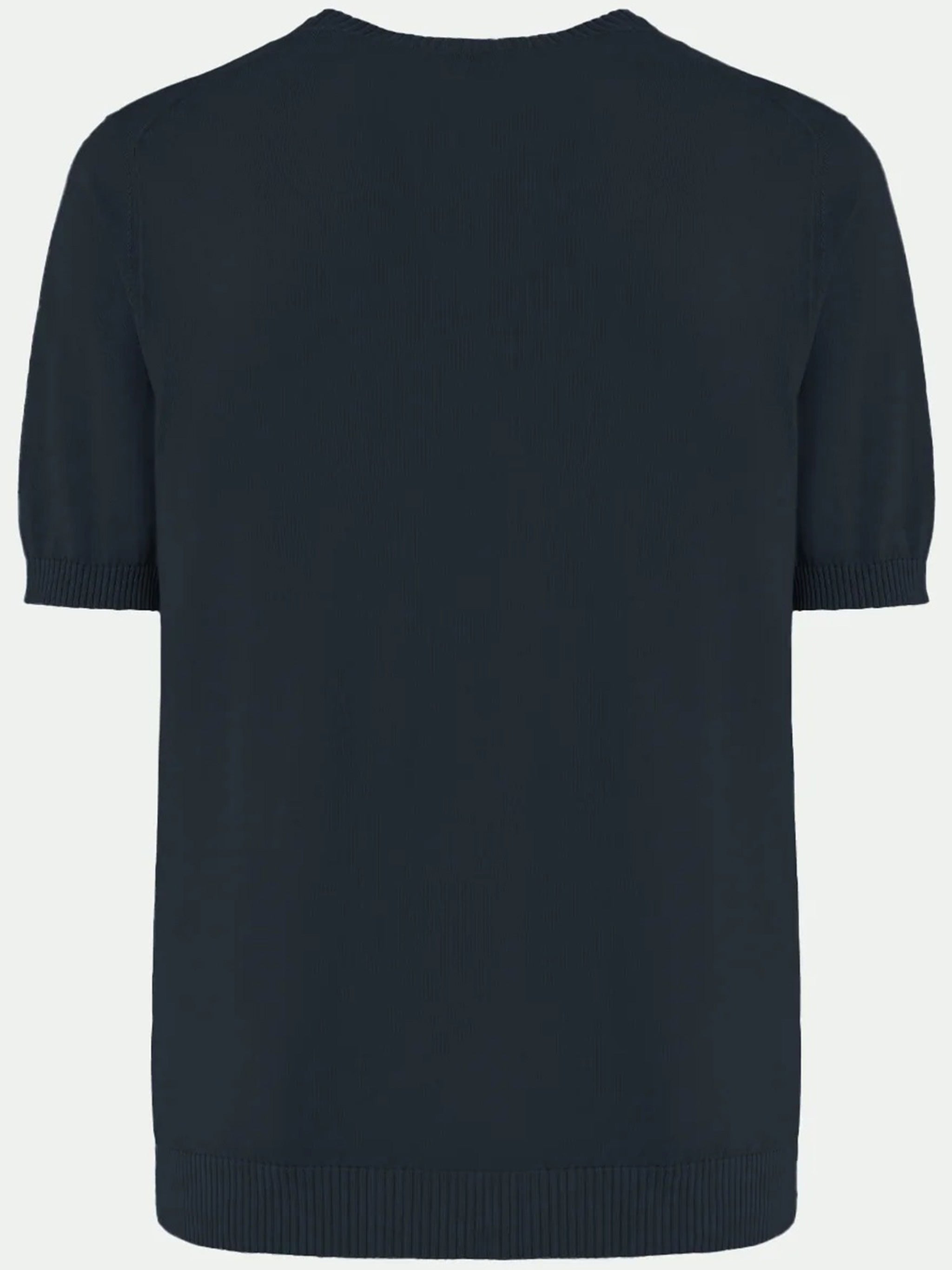 Black Short-Sleeved Cotton Knit Top