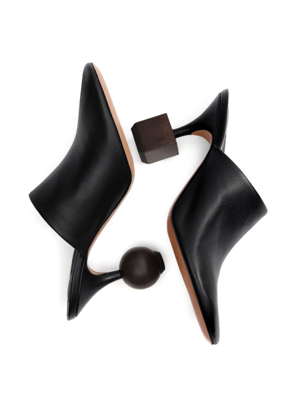 Slip-On Sandals with Geometric High Heel Design