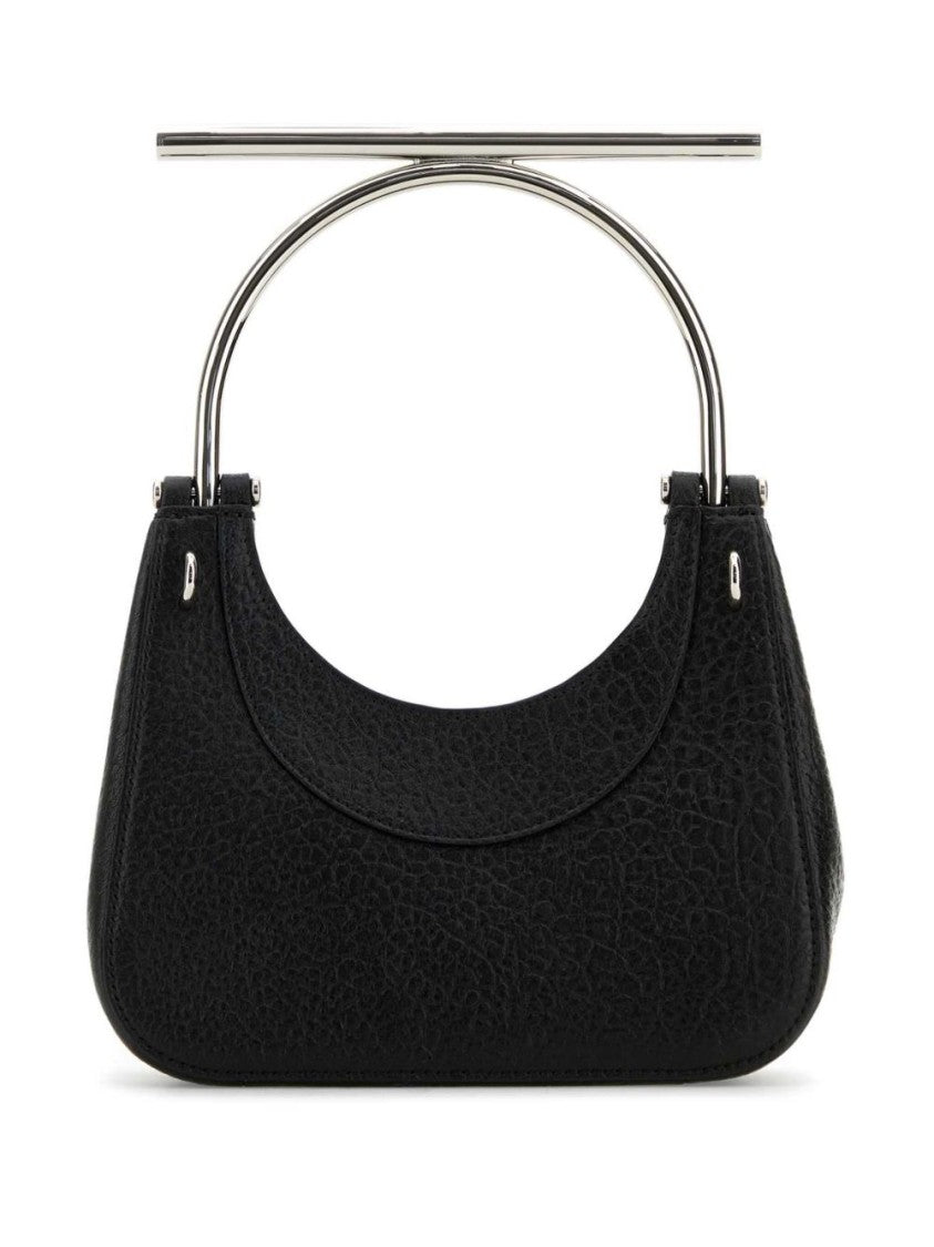 Mini T-Bar Bag In Textured Black Lambskin