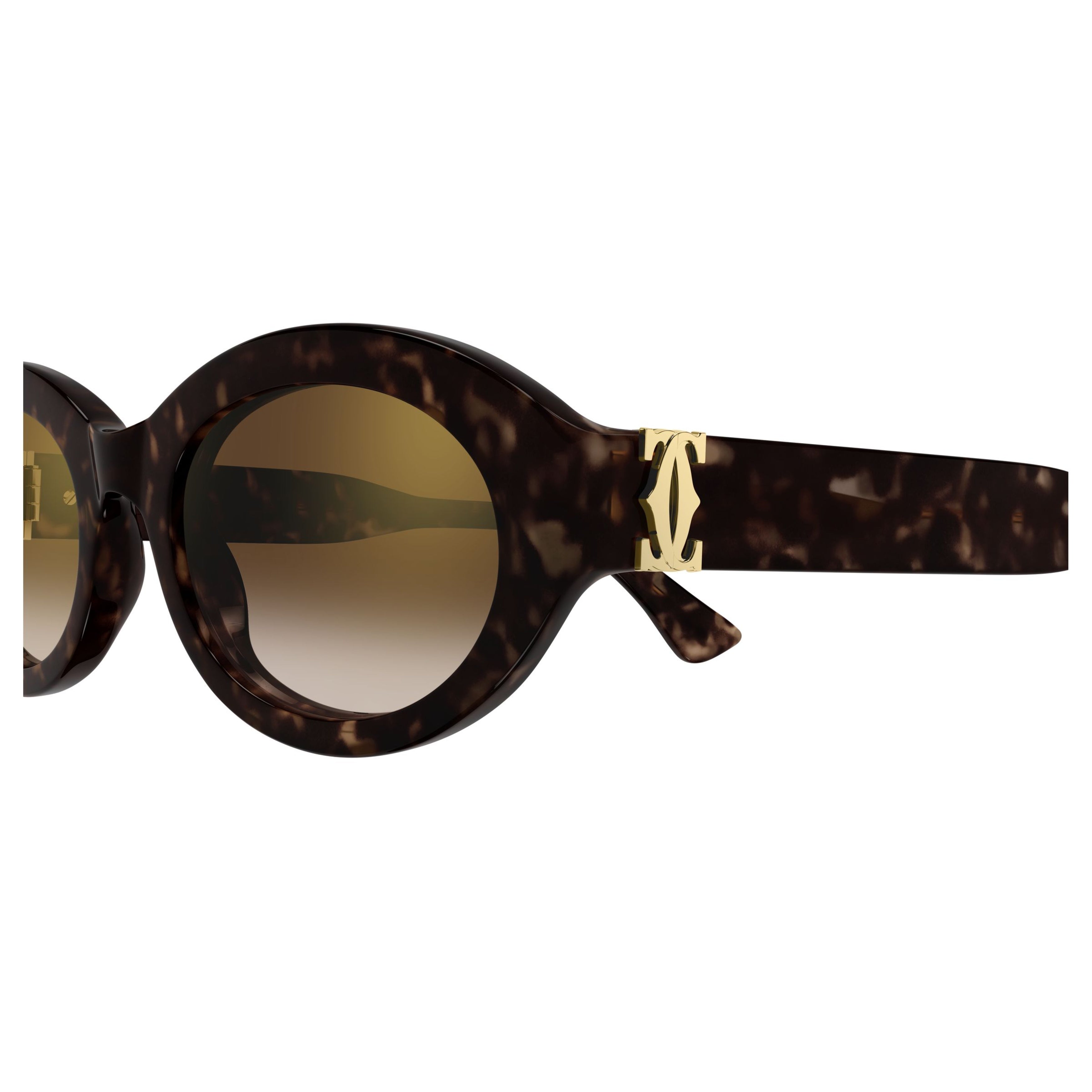Tortoiseshell Oval Frame Sunglasses with Gradient Lenses