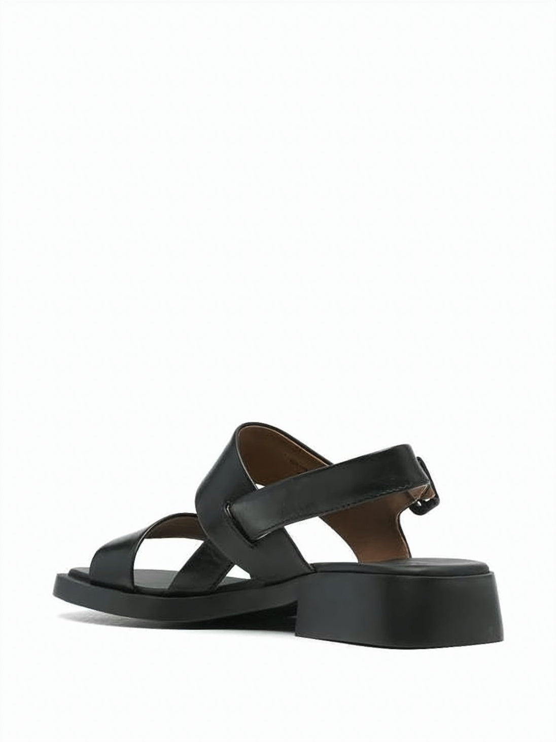 Black Smooth Calf Leather Crossed Sandals