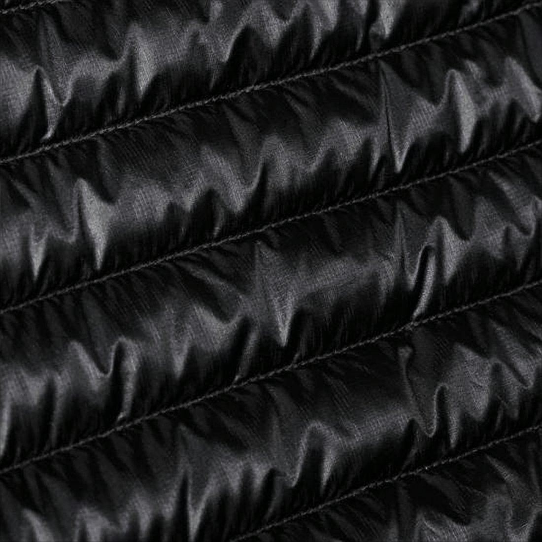 Quilted Black Down Jacket with High Collar