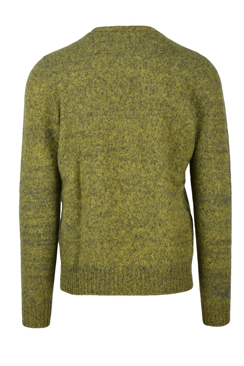 Wool Crew Neck Pullover - Yellow/Green