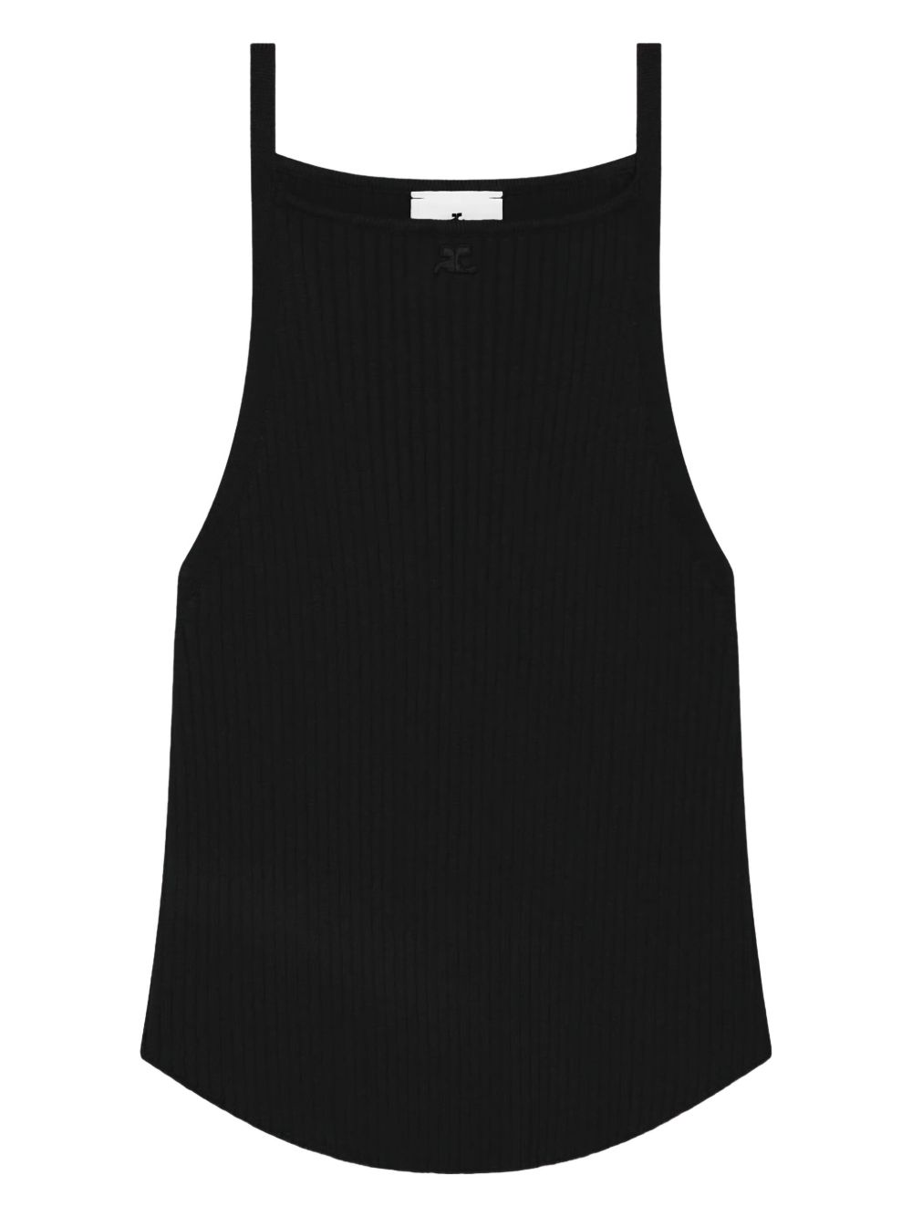 Ribbed Black Sleeveless Top