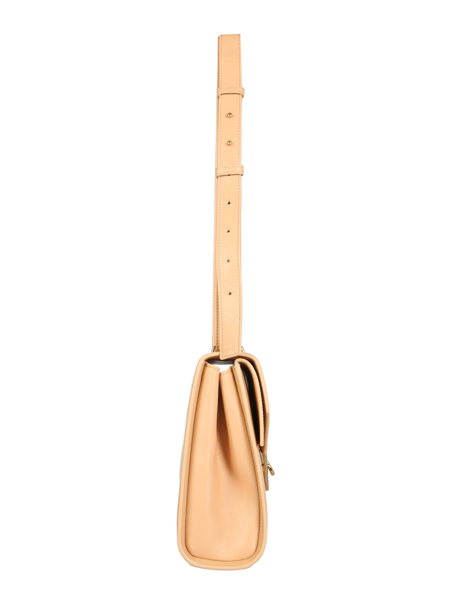 Sleek Leather Clip Bag with Removable Strap