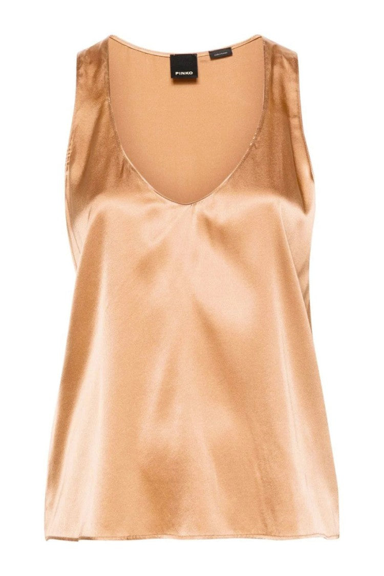 Silk Blend Top with V-Neck and Versatile Design