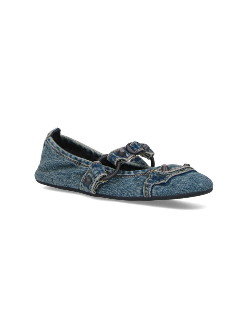 Minimalistyczne czarne baleriny z zaokrąglonym noskiem