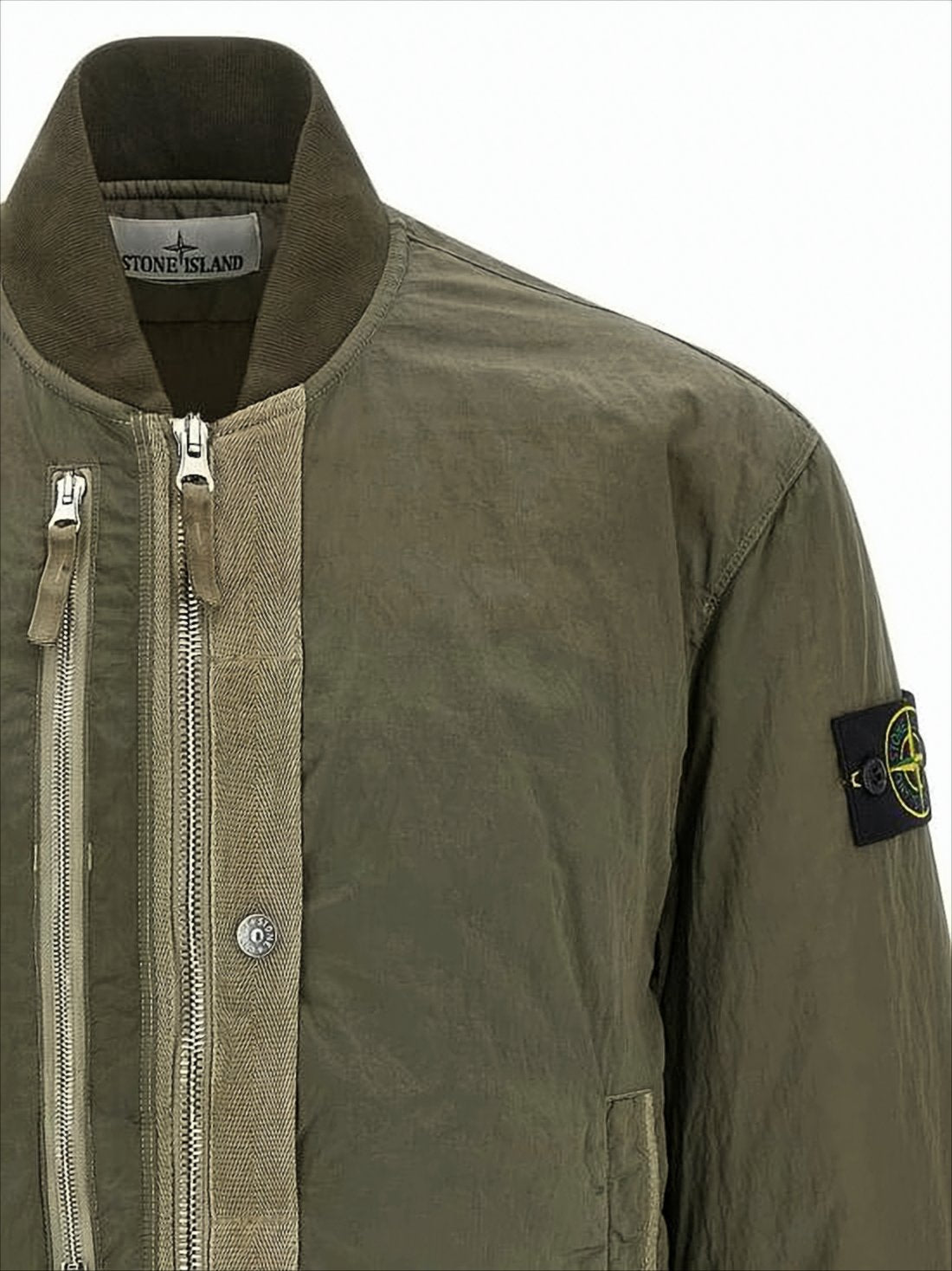 Olive Green Bomber Jacket with Signature Patch