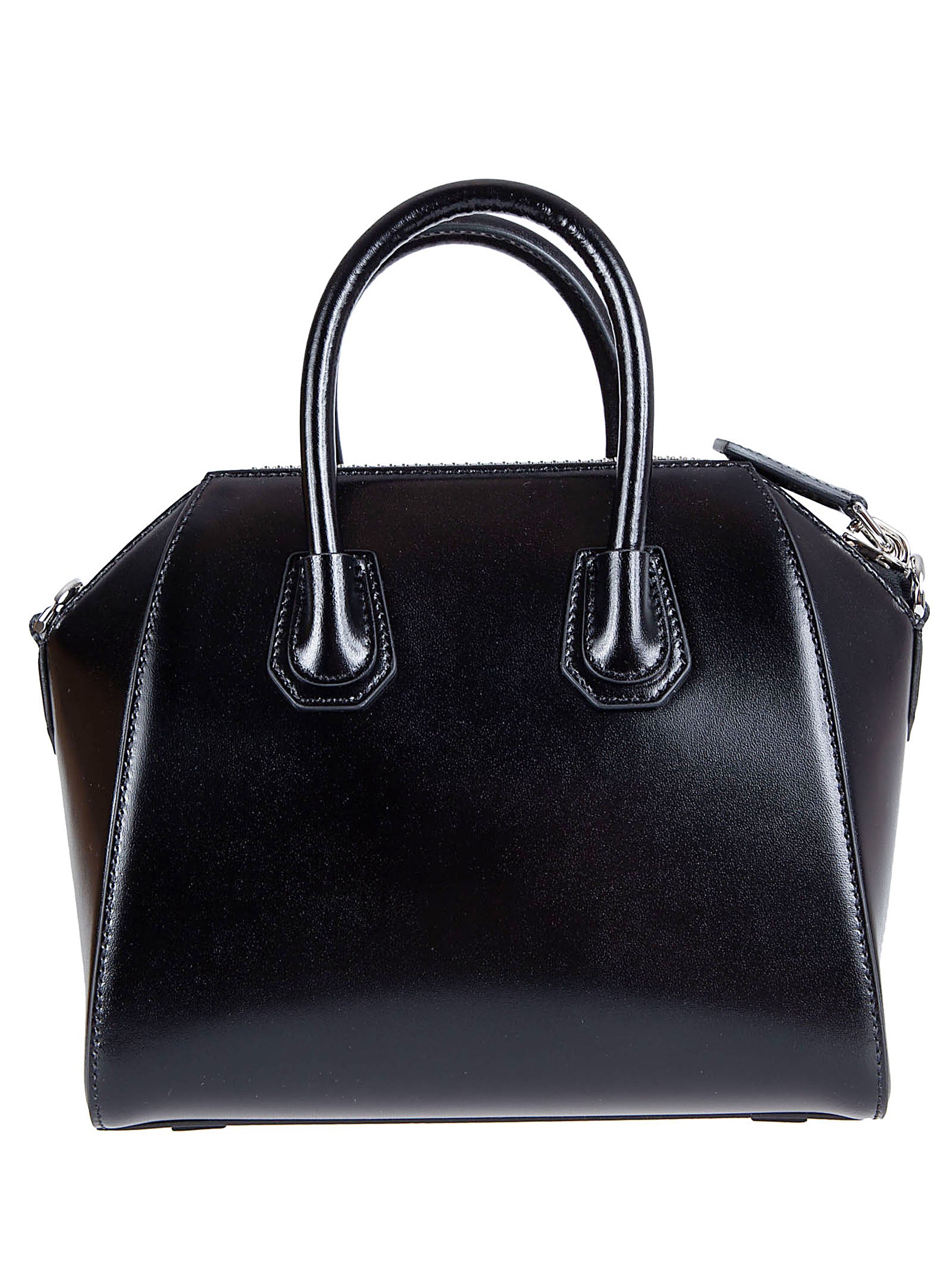 Structured Calf Leather Handbag with Adjustable Shoulder Strap