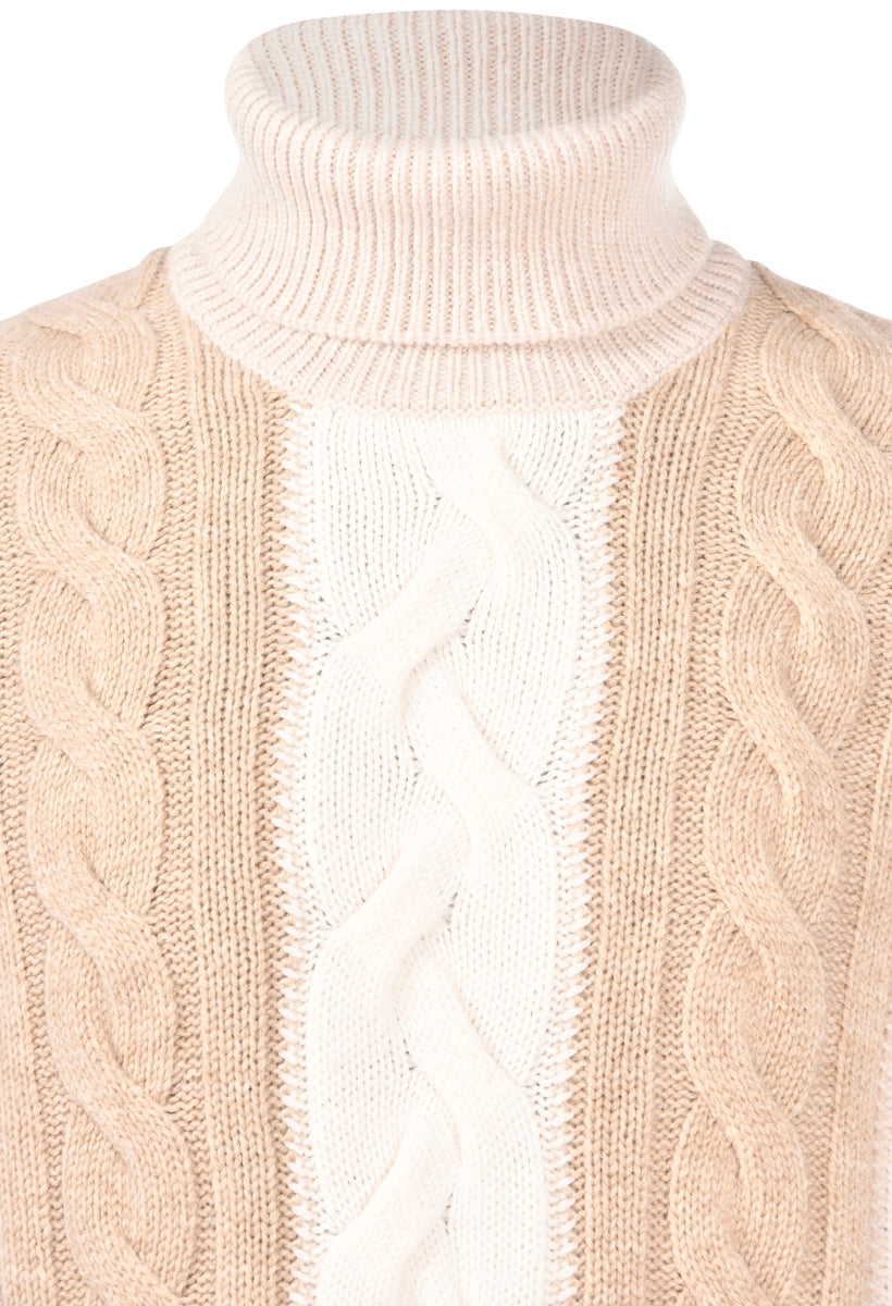 High Neck Cable Knit Sweater