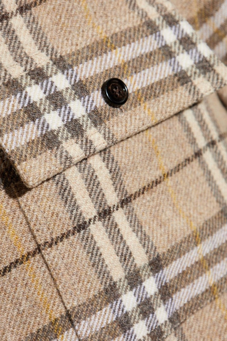 Plaid Wool Shirt With Button-Down Front