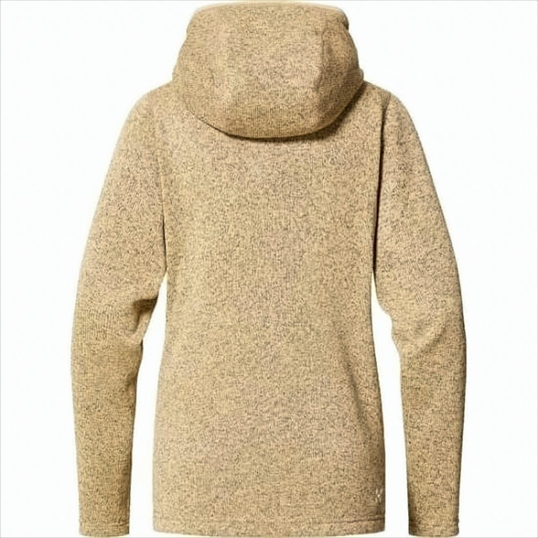 Textured Knit Beige Jacket with Hood