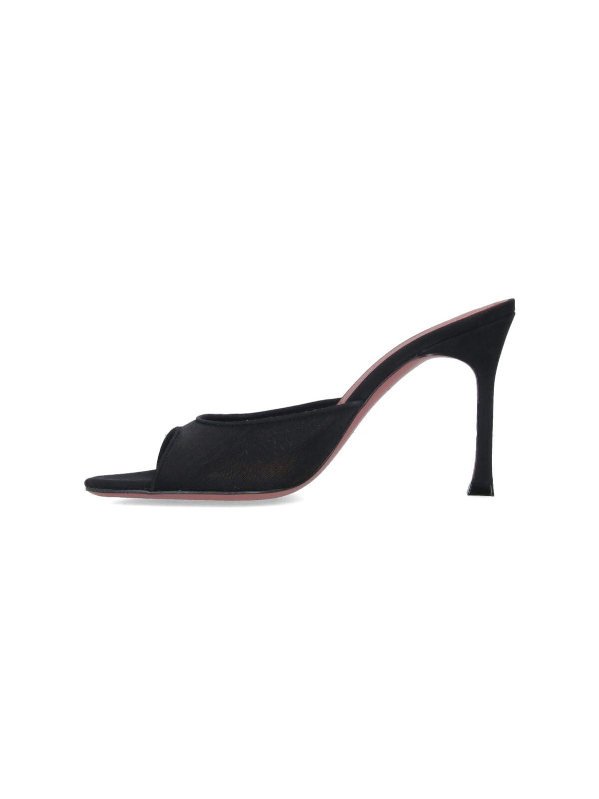 Black Alexa Square Toe Silk Mules