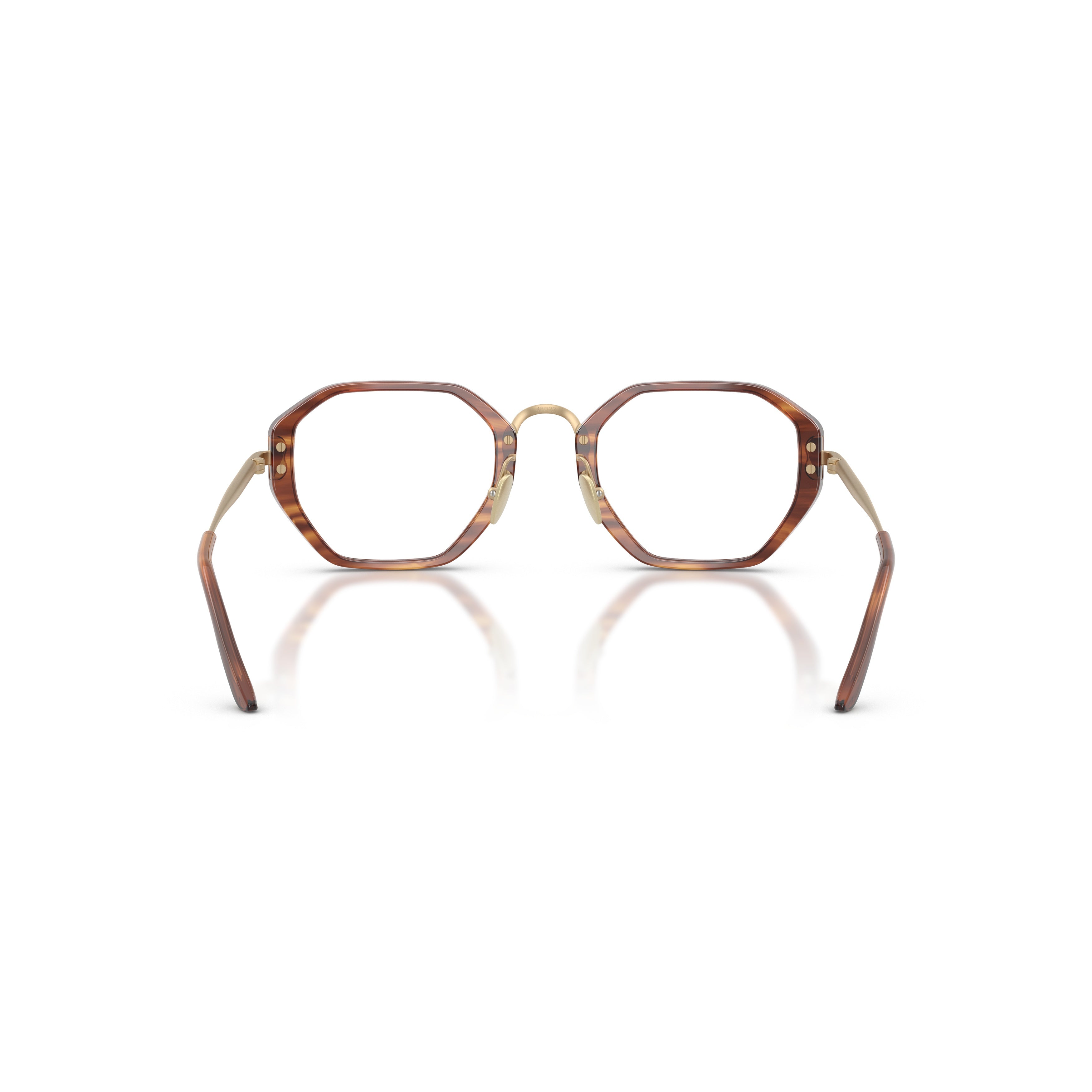 0ar7282 Geometric Tortoiseshell Eyeglasses with Gold Accents