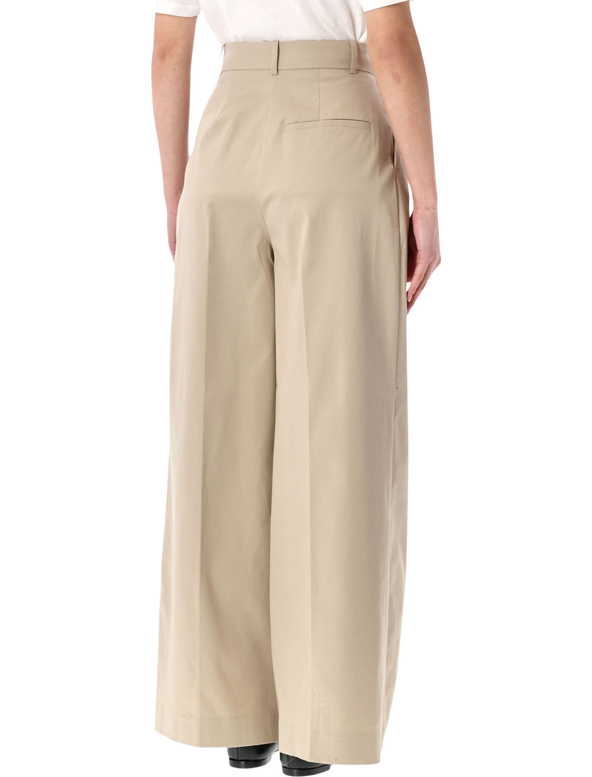 High-Rise Wide Trousers With Double Front Pleats And Contemporary Cut