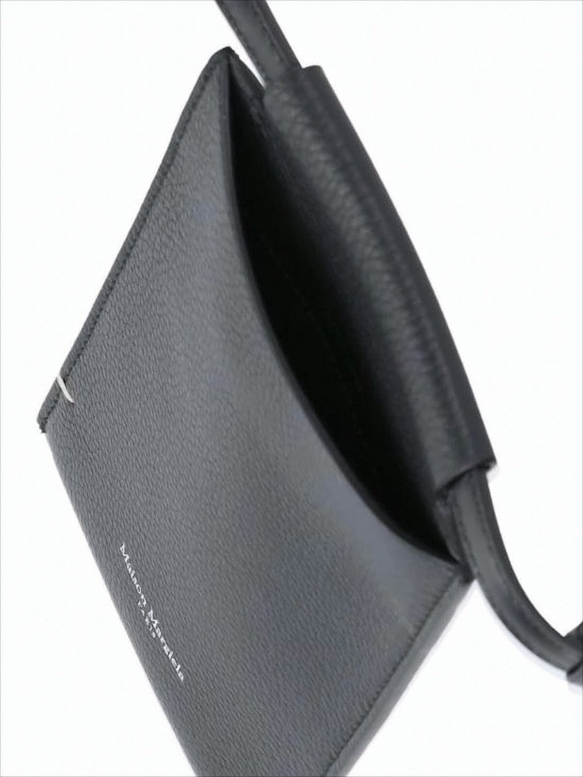Textured Calf Leather Crossbody Bag With Signature Four Stitches