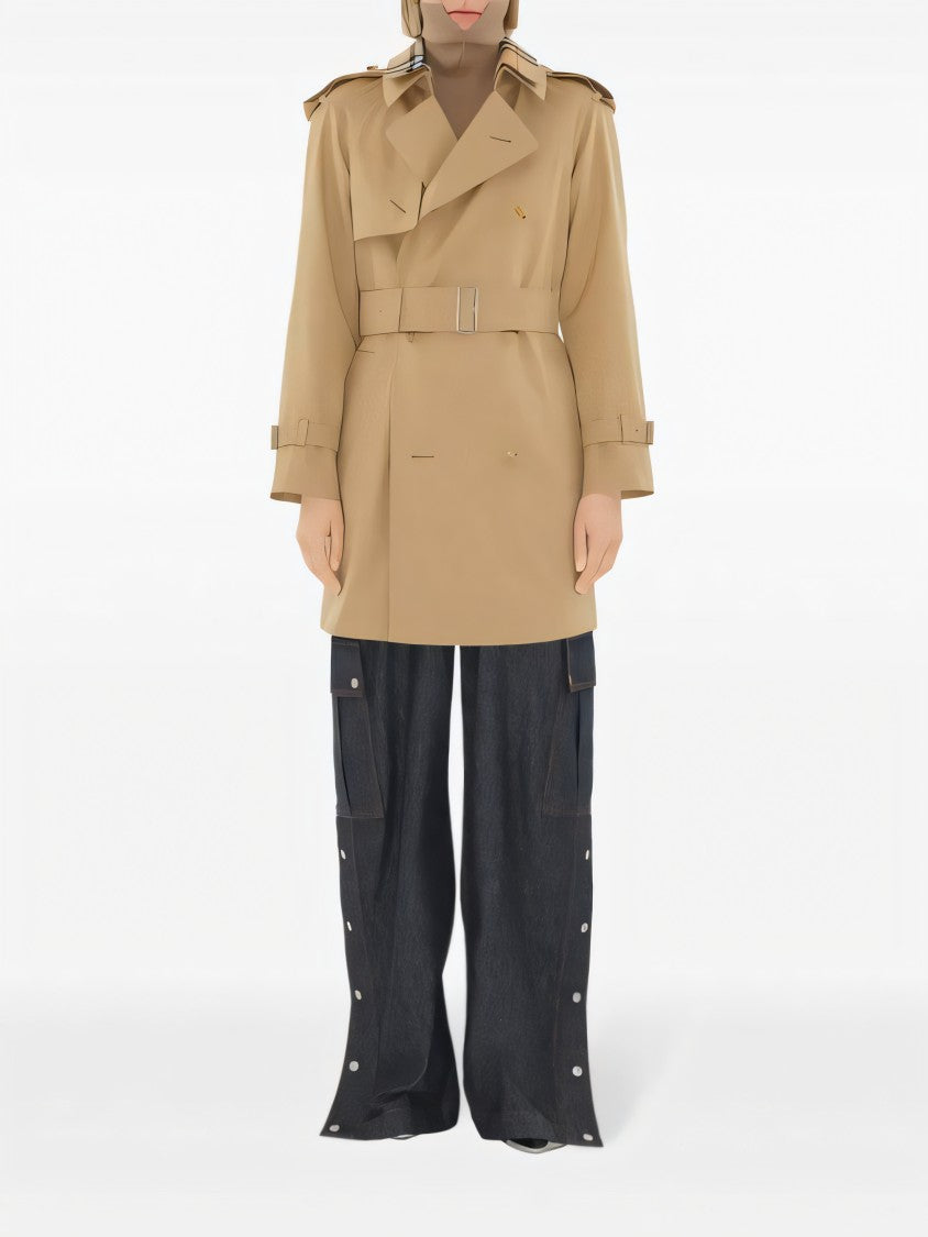 Double-Breasted Cotton Trench Coat