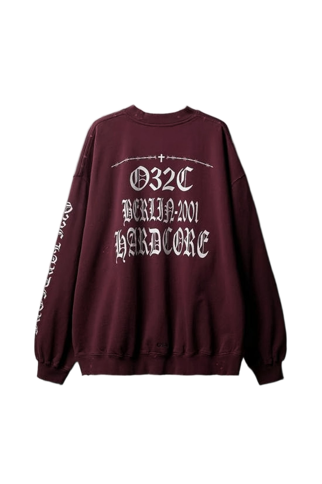 Long-Sleeve Cotton Sweatshirt With Gothic Text