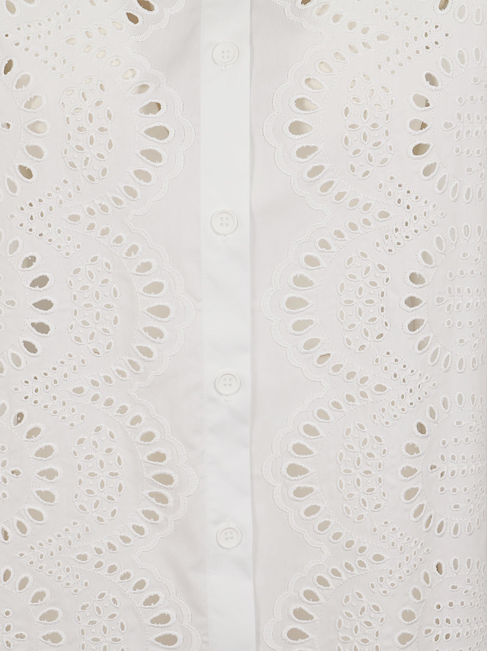White Embroidered Button-Up Shirt